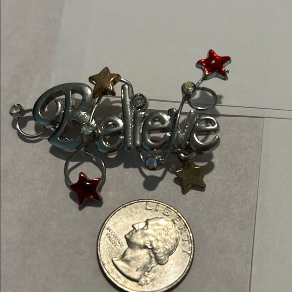 Unique Vintage Silver and Gold Believe Brooch - Picture 3 of 4